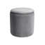 Maegan 38cm Wide Velvet Round No Pattern Ottoman with Storage-1012492052