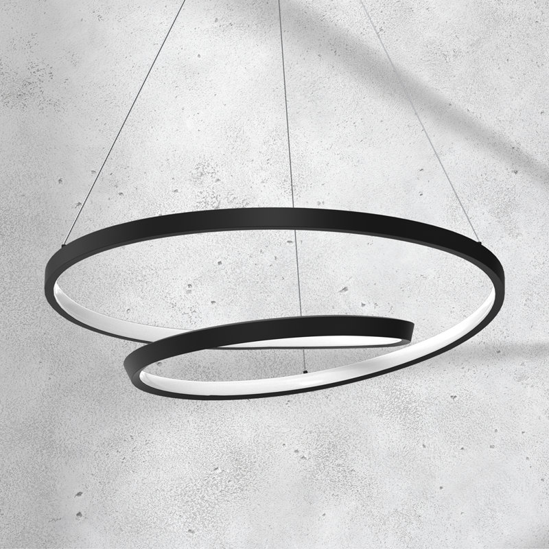 Brynesha 1 - Light LED Geometric Pendant, Black