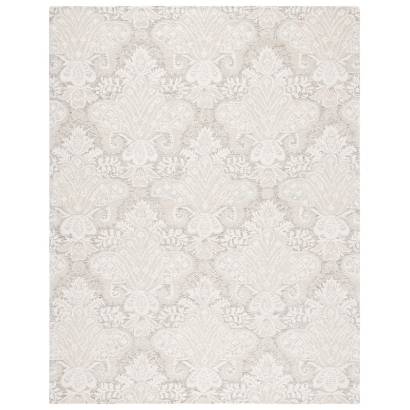 Hively Hand Tufted Wool And Cotton With Latex Ikat Rug, Rectangle 2' x 3'