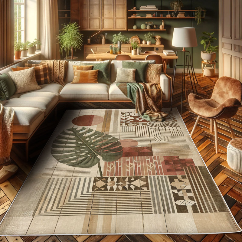 Redwood Pale Camel Boho Synthetic Area Rug 2'5" x 5'
