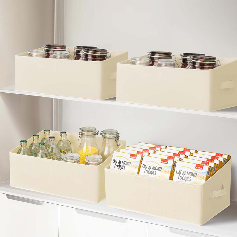 Bins Cube Storage Organizer - 8 Pack Fabric Trapezoid Storage Cubes For Bins And Baskets For Shelves Collapsible Non-Separating Trapezoidal Flared Cube Organizer