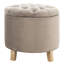 Repose-pieds de rangement rond capitonné Maiden-91029064