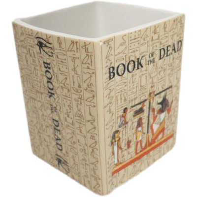 Tasse carrée jaune en céramique égyptienne Anubis
