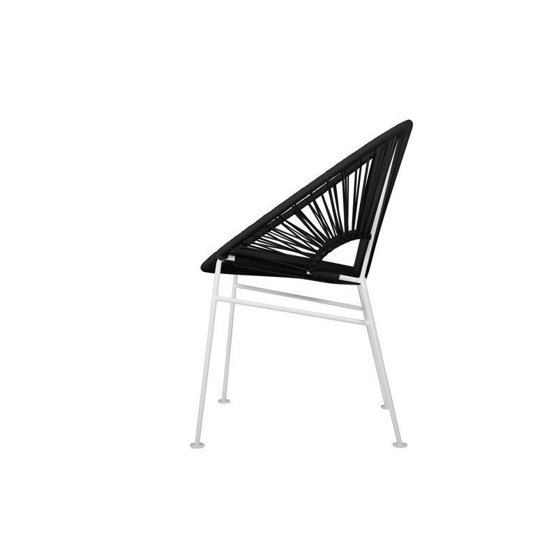 Concha Indoor/Outdoor Handmade Dining Chair, Black, Orange