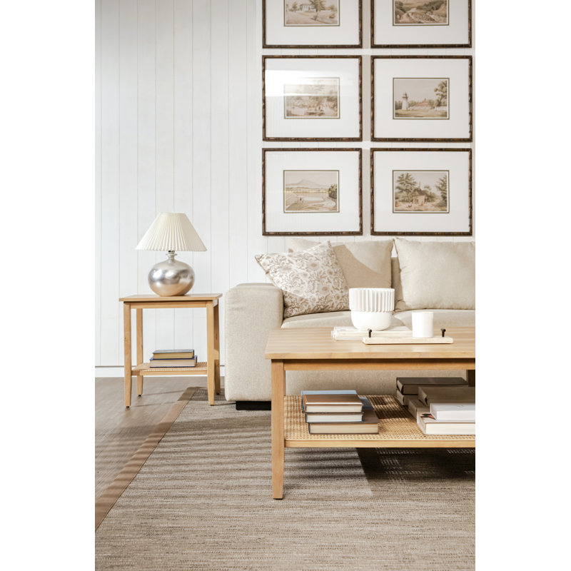 Liora - Rectangular Rattan Accent Table, Brown