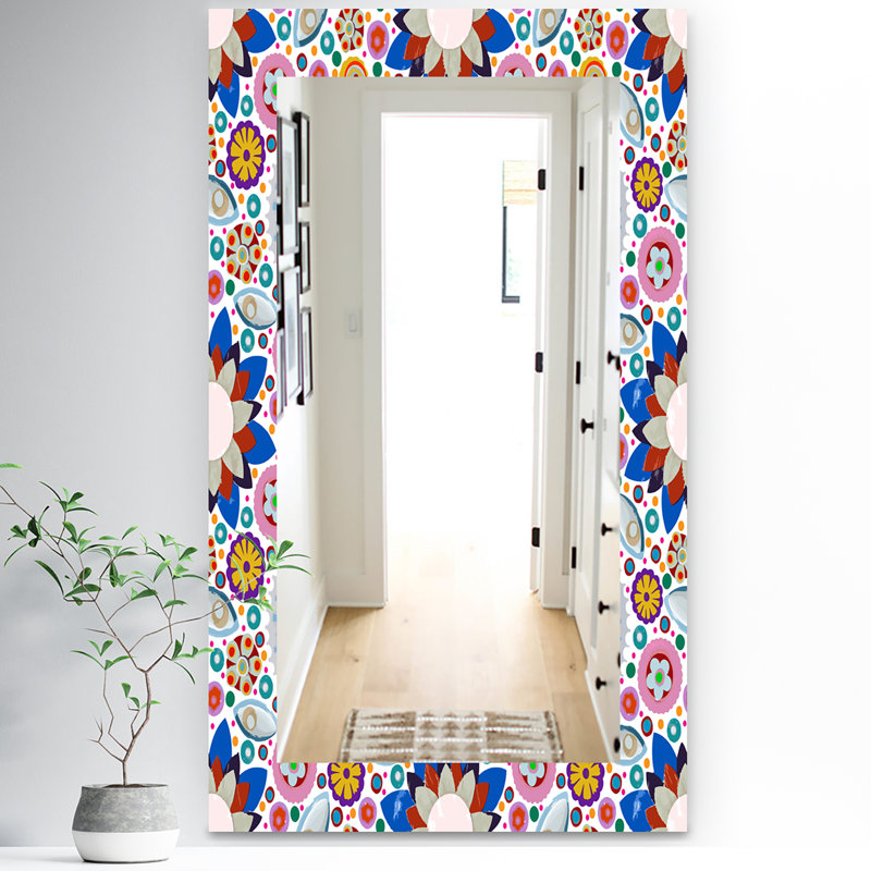 Miroir mural 19 bohémien et éclectique fleur, H 39,4 po x l 29,5 po