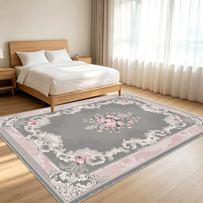 Tapis décoratifs floraux et ornés de 1 pièce pour le salon, doux et confortables, convenant à toutes les saisons, faciles à entretenir, tapis de sol intérieur lavable à la machine, sous la table de ferme convenant à la chambre à coucher, à la salle à manger, au bureau, au couloir, au patio, à la maison, ...