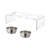 Keaton Modern Lucite Rectangular Elevated Pet Feeder with 2-Stainless Steel Bowls-99366360-99366361