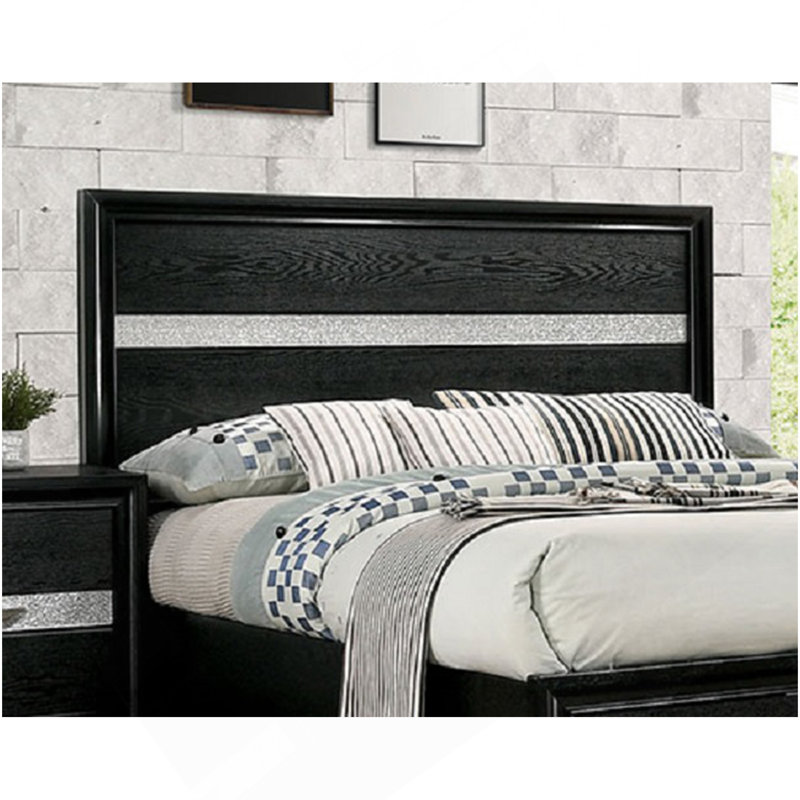 1pièce lit grand contemporain noir 1pc