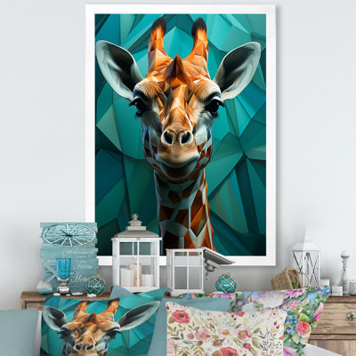 " Green Giraffe Cubist Grace "