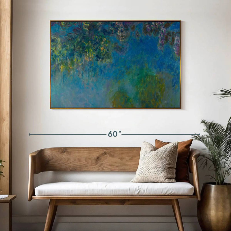 Wisteria 1925, 46 po x 31 po, Cadre flottant doré