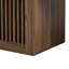 Meuble audio-vidéo style Mid-Century en noyer avec surface extensible et coussins de chat
