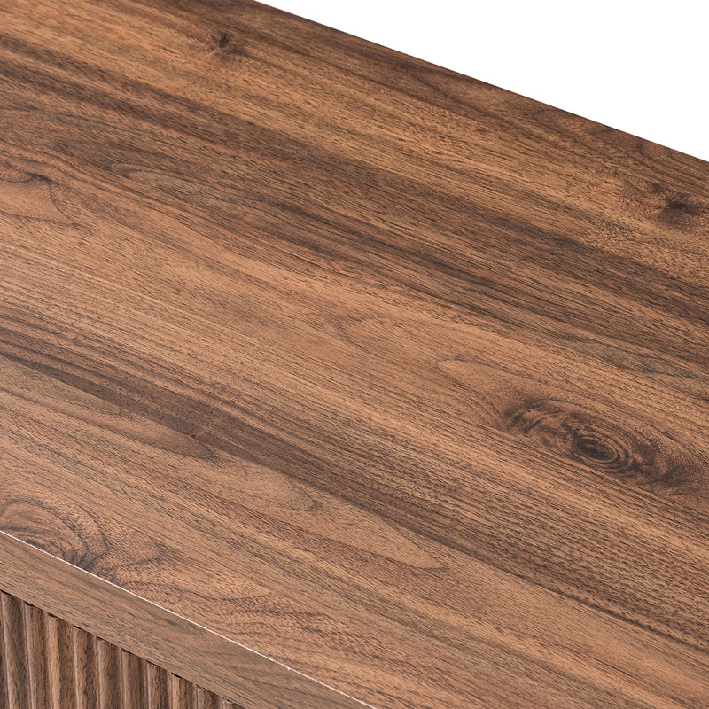 Table de chevet spacieuse avec rangement de tiroir, conception cannelée et esthétique moderne pour la chambre à coucher et le salon