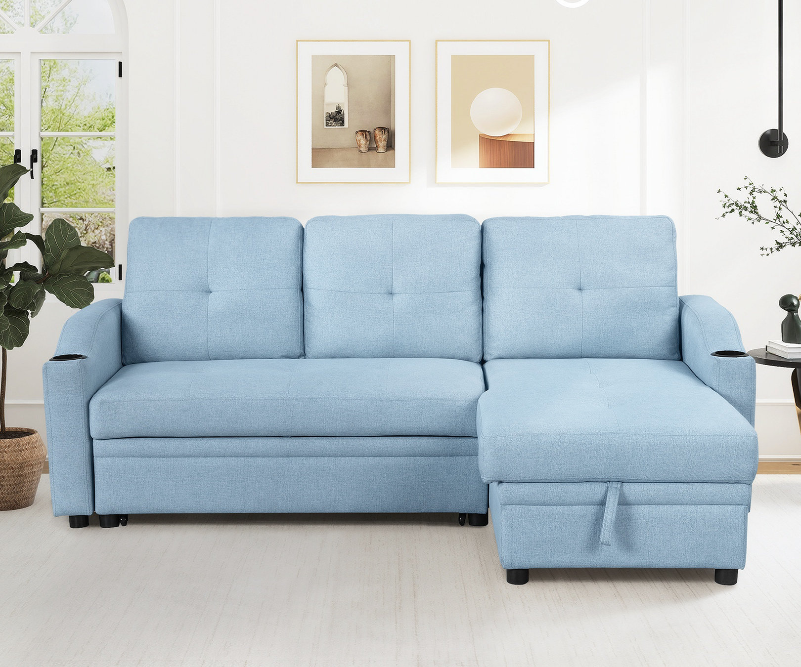 Latitude Run® Pull Out Sofa Bed, Modern Padded Upholstered Sofa Bed ...