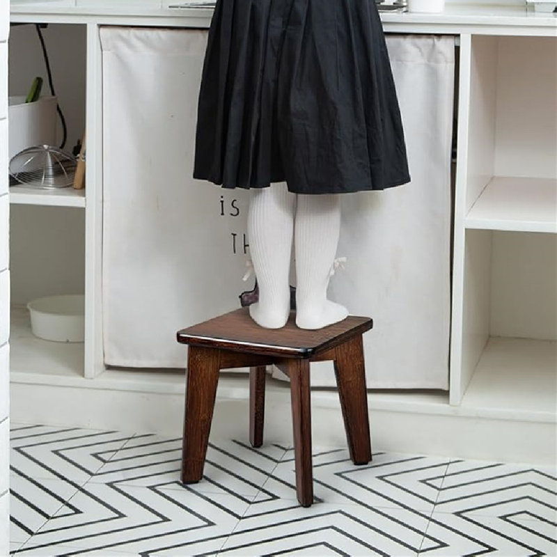 Petit marchepied en bambou, H 10 po x l 9,7 po x P 9,7 po, brun