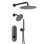 Angelsey Thermostatic Shower System with Push-Button Valve, Dual Shower Head and Hand Shower