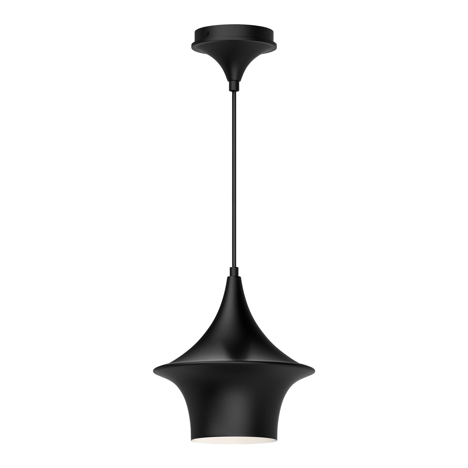Alexia Single Light Metal Pendant, 85.13" H x 9.5" W x 9.5" D, Matte Black