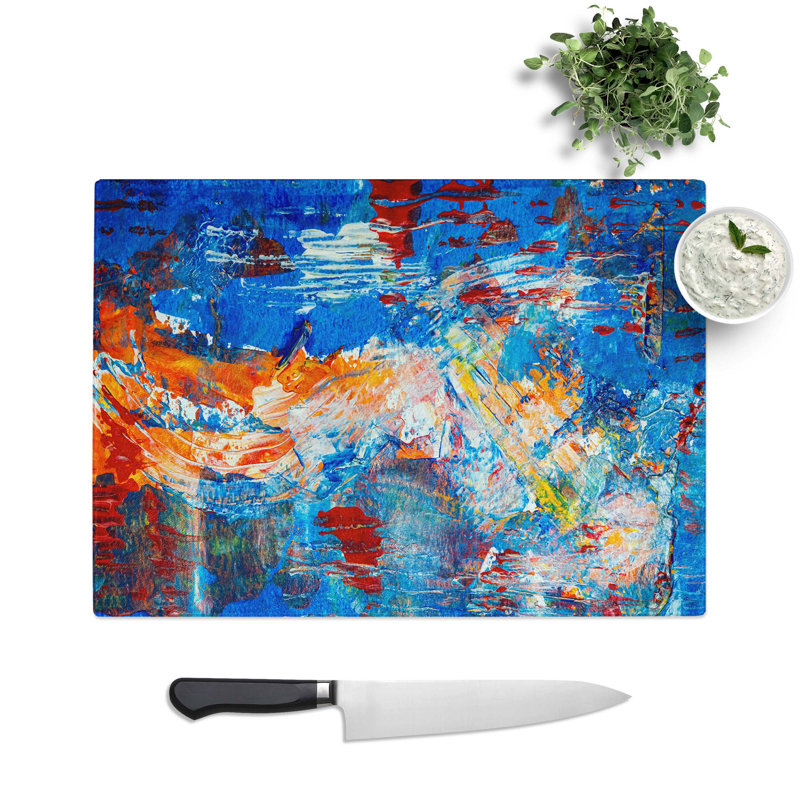 Tempered Glass Art Painting Vol.118 Chopping Board, 39 cm W x 28.5 cm L