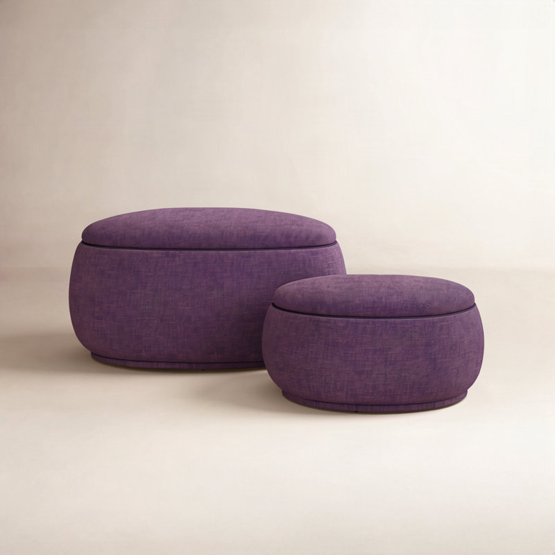 Repose-pieds avec rangement Hoya , Luna merlot texturé