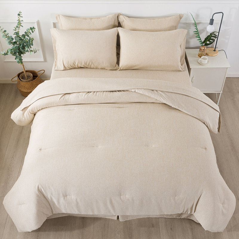 Microfiber Bed in A Bag Comforter Set, Grey, Queen Comforter + 7 Additional Pieces