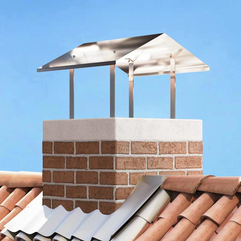 Chimney Hood Silver Stainless Steel, 38cm H x 60cm W x 60cm D