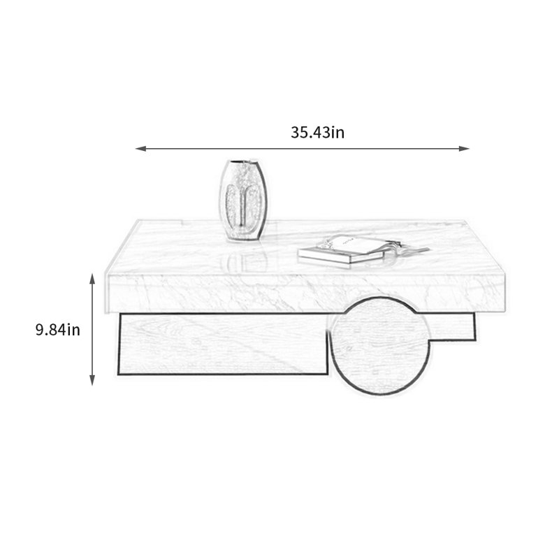 Table basse minimaliste en pierre naturelle