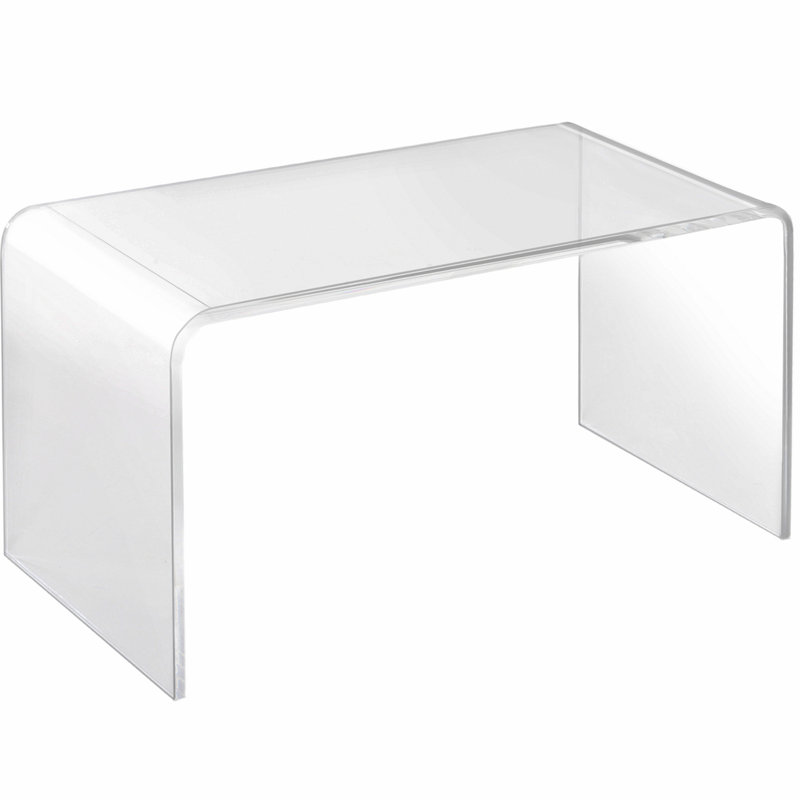 Table basse rectangulaire longue en acrylique à cascade de 15 mm d'épaisseur, H 16 po x L 32 po x l 16 po