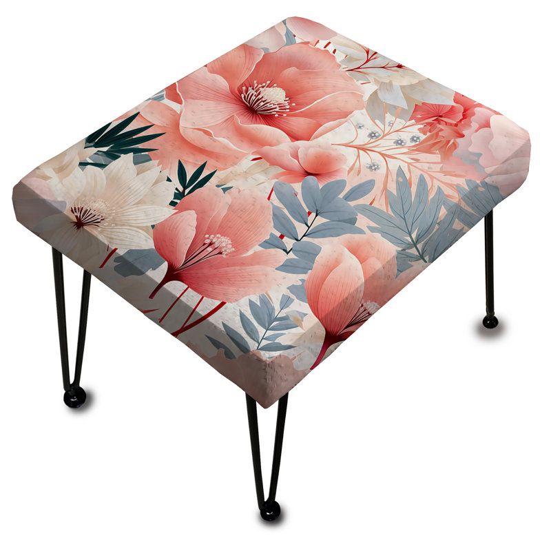 Seaside Elegance Tropical Pattern - Tropical Rectangle Ottoman