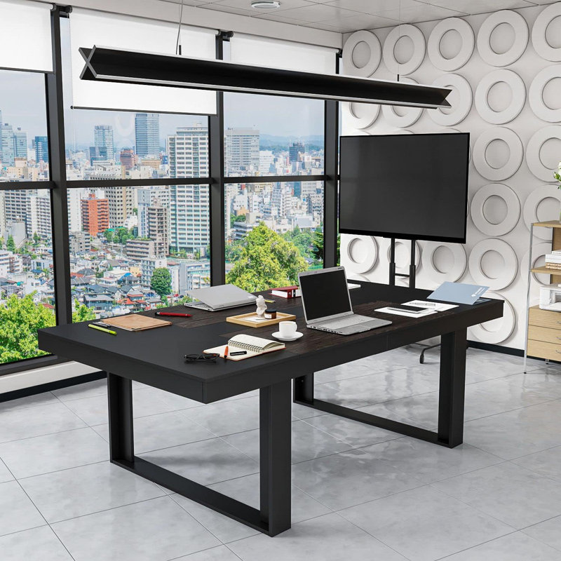 Bureau rectangulaire l 86,8 po, Noir