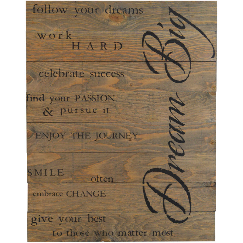 Décoration murale en bois "Dream Big"