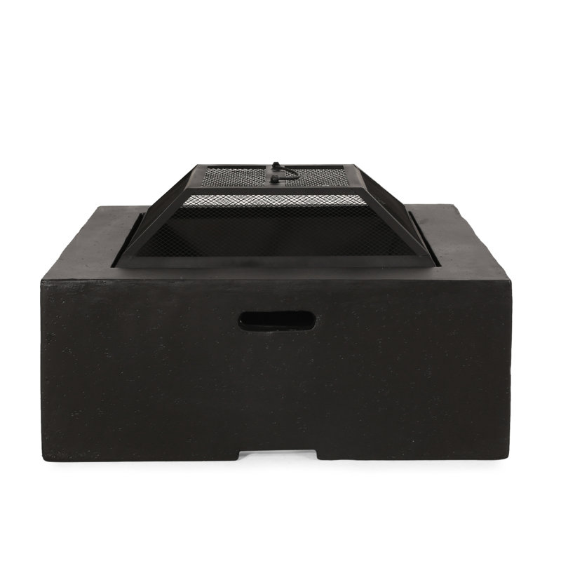 Foyer carré en oxyde de magnésium 29 po - gris foncé, foyer au bois, ambiance extérieure, appareil de chauffage de 28,7 po x 17,1 po, 53,78 lb, profondeur et largeur, hauteur, poids