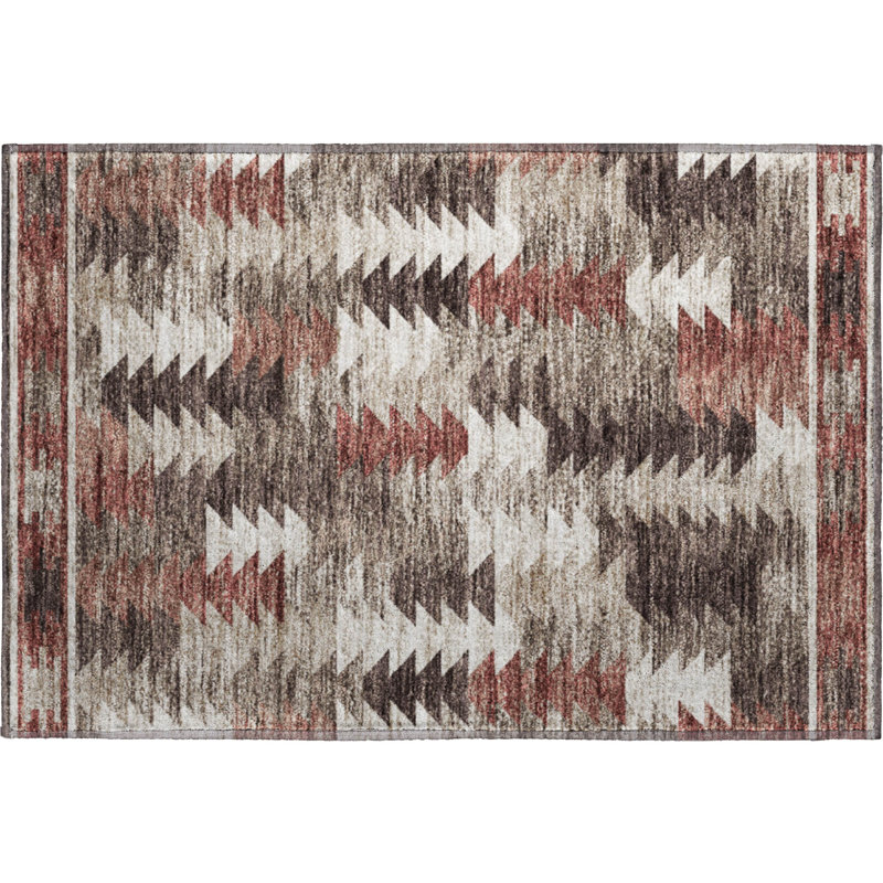 Premium Machine Washable Prisco Chocolate Rug, Rectangle 1'8" x 2'6"