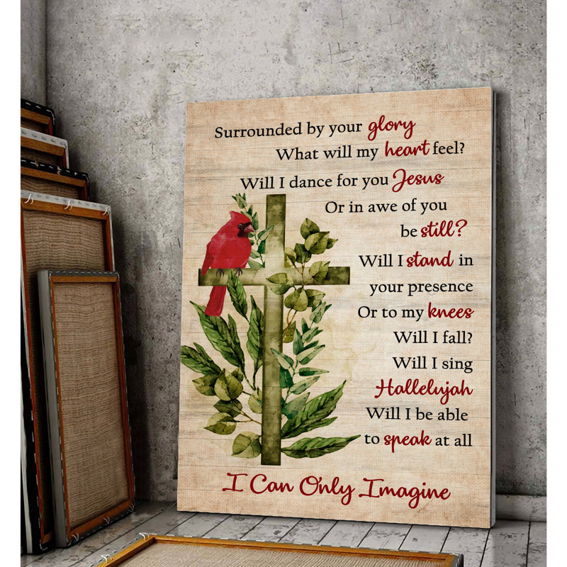 Cardinal - «I Can Only Imagine», toile tendue avec châssis, H 36 po x l 24 po x P 2 po