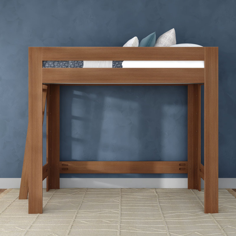 Olympic Twin XL Loft Bed with Ladder, Embossed Pecan