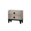 Table de chevet en chêne brun rustique crémeux avec surface en faux marbre, style 23 x 15 x 23