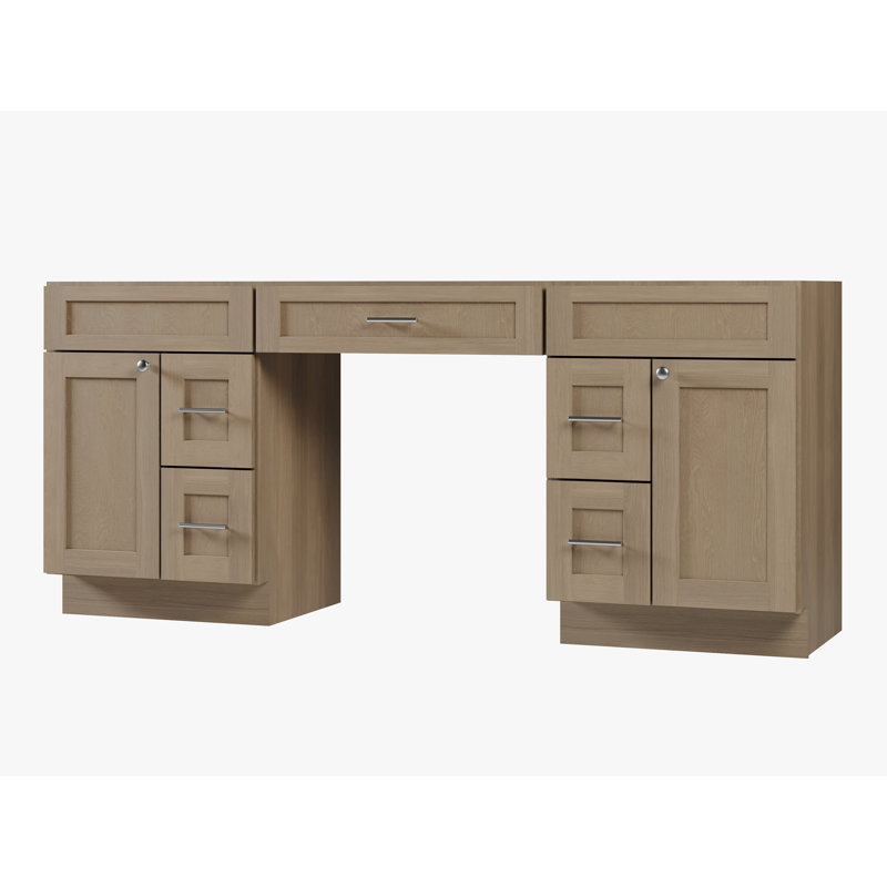 Base de meuble-lavabo double 78 po seulement, Chêne naturel