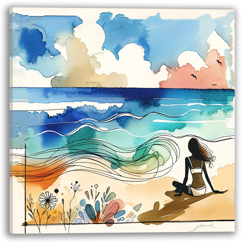 Art mural sur toile Coastal Daydream, H 30 po x l 30 po x P 1,5 po