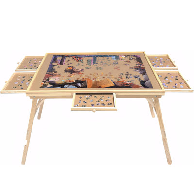 1500 Piece Puzzle Table with 5 Drawers & Folding Design