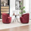 Fauteuil demi-tonneau pivotant en velours Stith-997656748