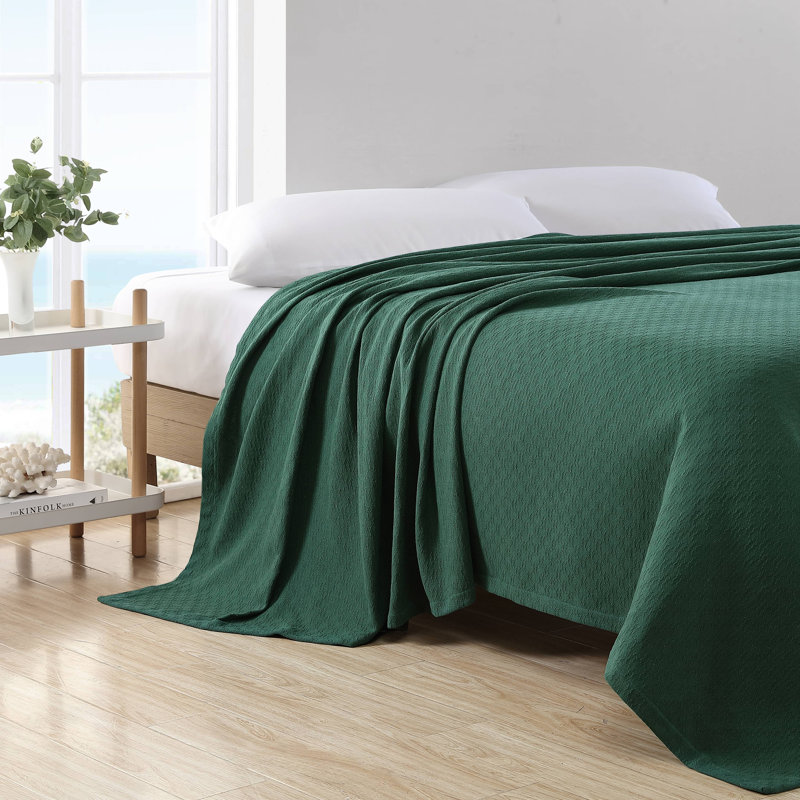 Couverture en coton Nautica Ripple Cove, Lit simple, Vert