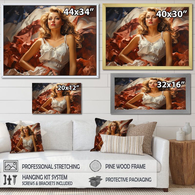 " Fashion 1940S Victorys Portrait V ", H 16 po x l 32 po x P 1 po, Cadre flottant doré