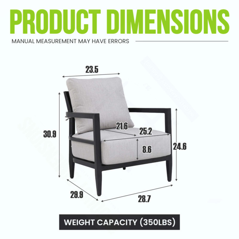Méridienne d'extérieur moderne entièrement soudée - Structure en aluminium de qualité supérieure, dossier ergonomique, repose-pieds et coussin Sunbrella, chaise longue de patio durable et résistante aux intempéries