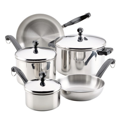 Farberware Classic Series Stainless Steel Cookware Pots And Pans Set, 8-Piece