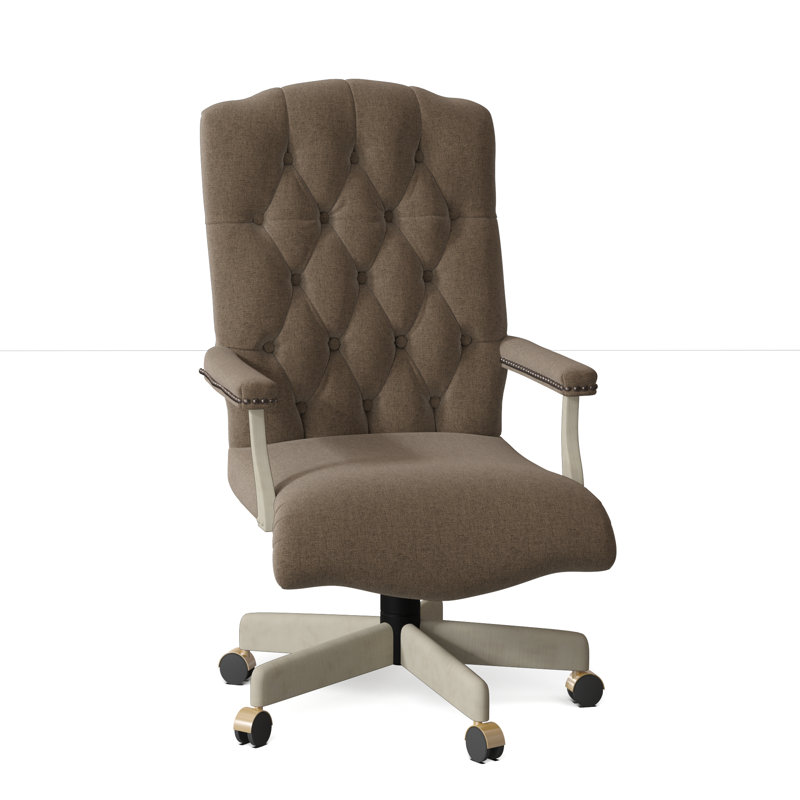 Stanford Swivel Executive Chair, Bark (8789 06), Walnut, Aged Bronze