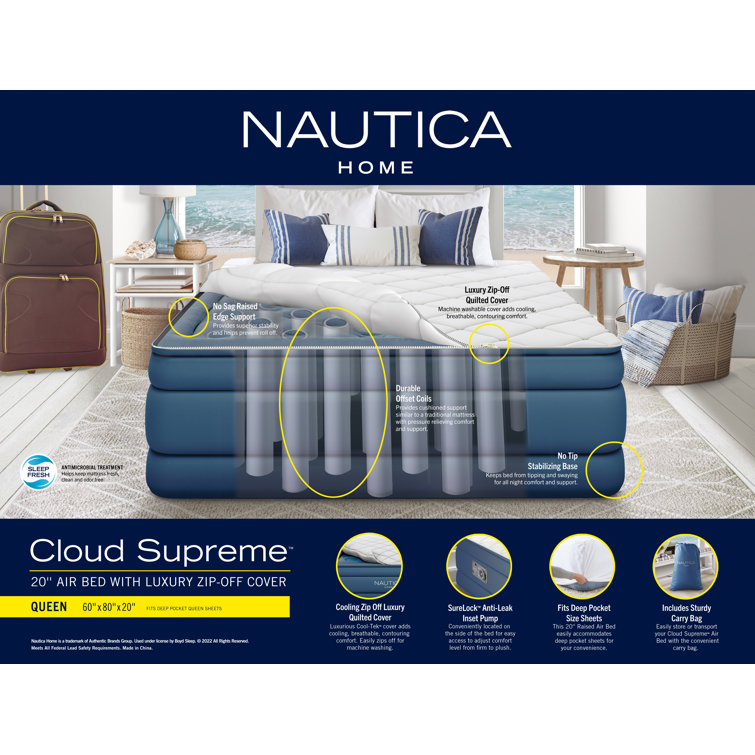 Nautica Home Cloud Supreme 20 Raised Air Mattress - Queen