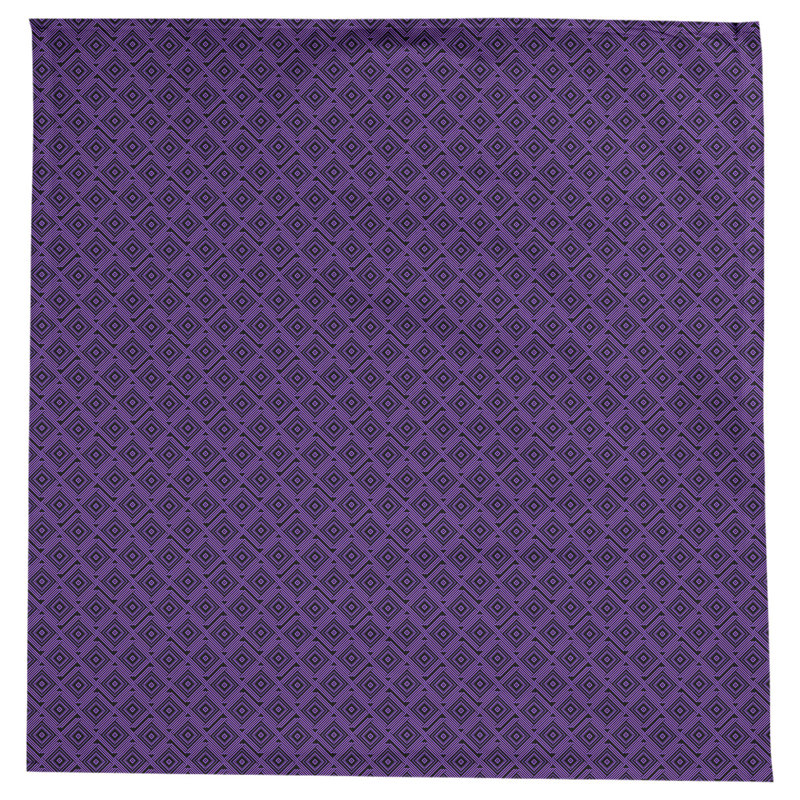 Nappe à labyrinthe carrée Leffel, Noir / Mauve