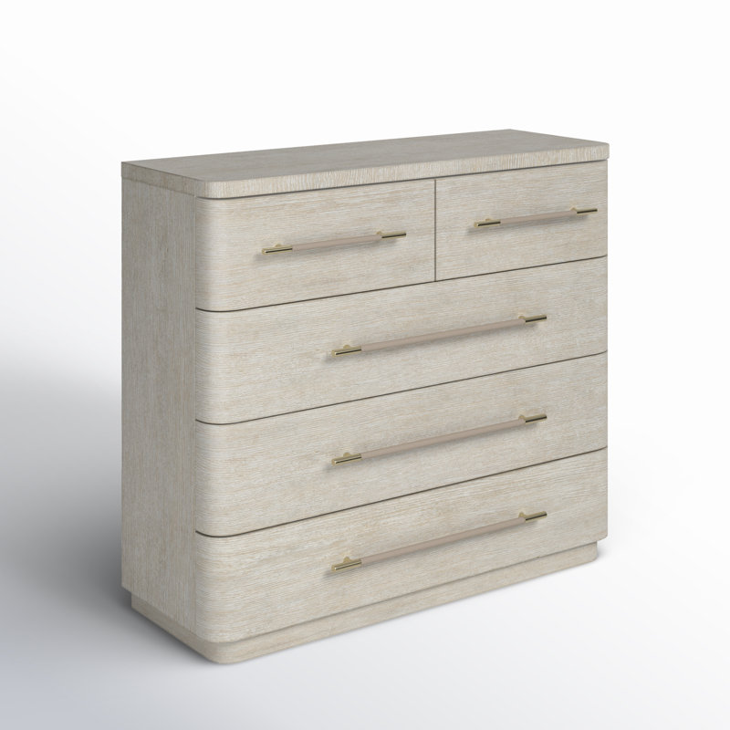 Modern Mood 5 - Drawer Dresser, Light Wood/Diamond