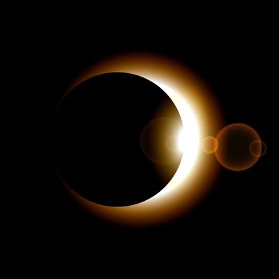 Phase de l'éclipse de soleil sur fond sombre sur toile par Azfree