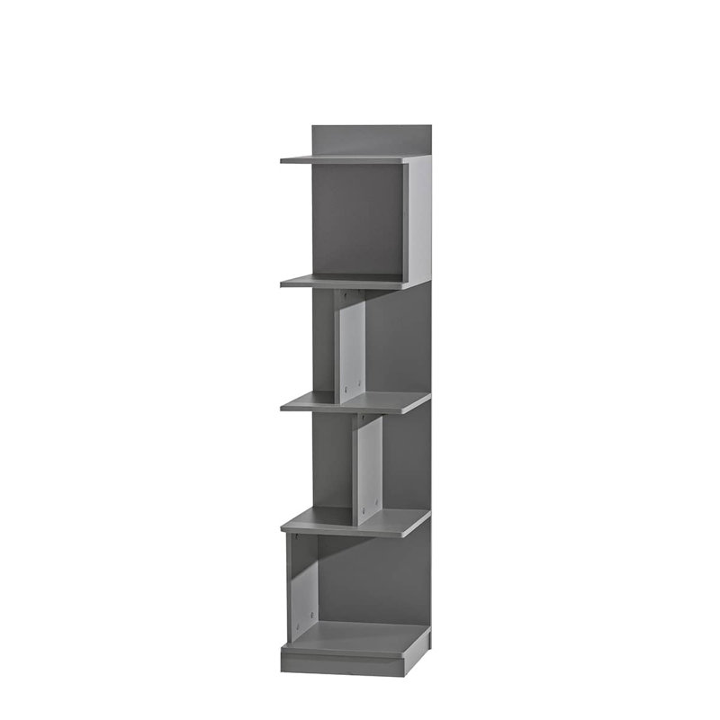 Edmunda 159cm H x 35cm W Standard Bookcase, Anthracite