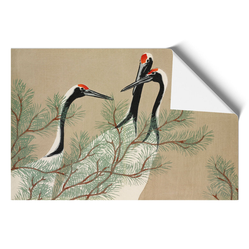 Three Cranes by Kamisaka Sekka - Frameless Print, 42cm H x 59cm W x 0.1cm D